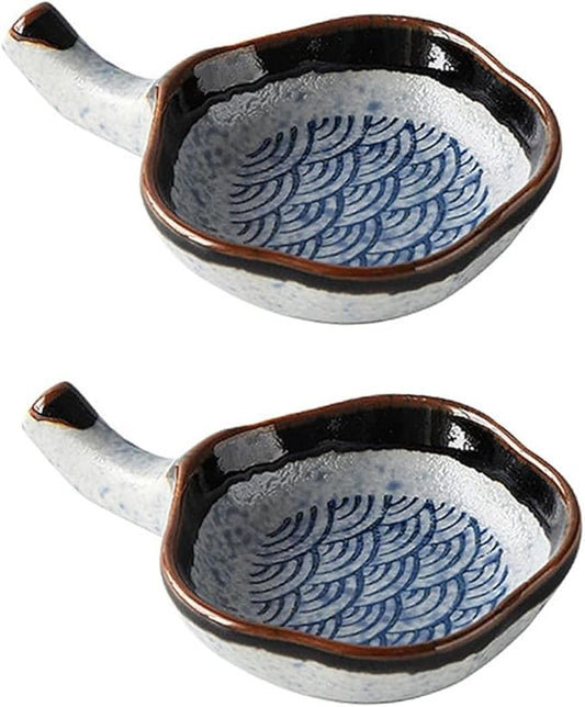 2pcs Japanese Dipping Dish Cutlery Tray Vintage Tray Dessert Trays Ceramic Chopsticks Holder Mini Sushi Tray Dip Dishes Sauce Plate Sauce Dipping Dish Ceramic Chopstick Rest