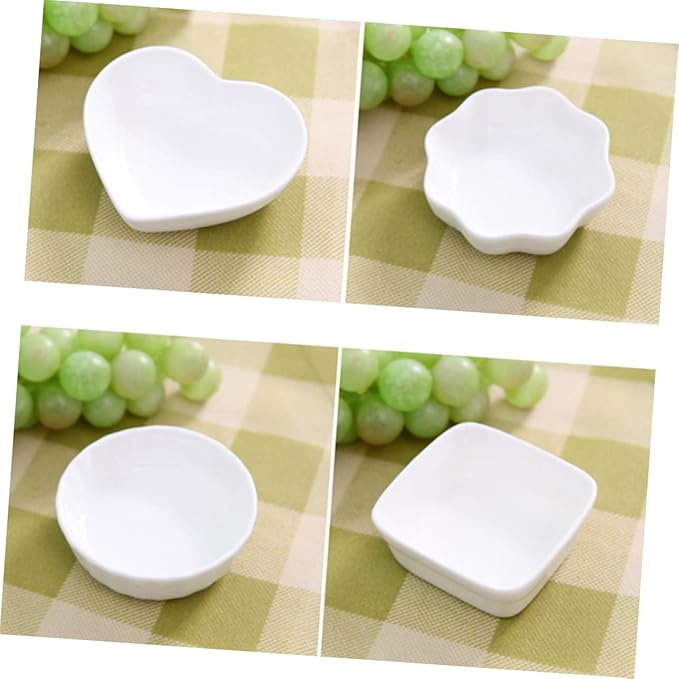 ABOOFAN 2pcs Japanese Style Ceramic Dishes Seasoning Sauce Plates Dipping Bowls Set for Appetizers Sides Desserts