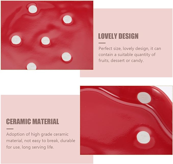 Cabilock of Use Dot Serving Plate Ceramic Fruit Plate Decorative Salad Holder Random Color