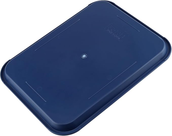 ZOENHOU 10 Pack 16 x 12 Inch Fast Food Tray, Rectangular Cafeteria Serving Trays, Plastic Trays for Food, Blue