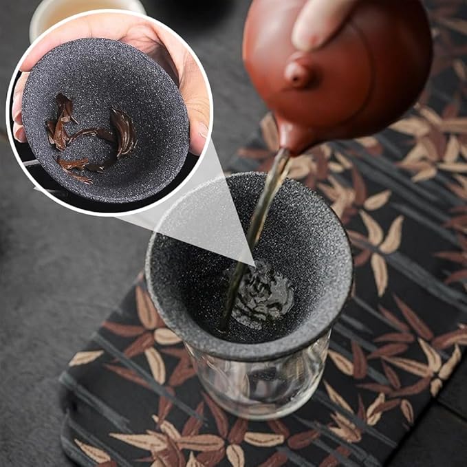 Ceramic Stone Coffee Filter,Japanese Non-porous Coffee Dripper,Reusable Loose Tea Precision Strainer for Home Office Tea Coffee Making
