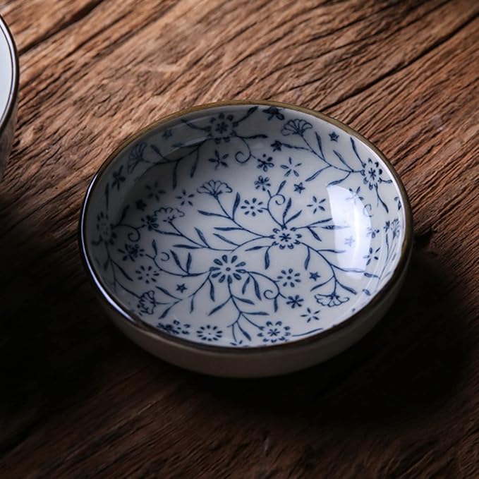3pcs Ceramic Sauce Dish Kitchen Snack Plates Soy Sauce Bowls Appetizer Serving Tray