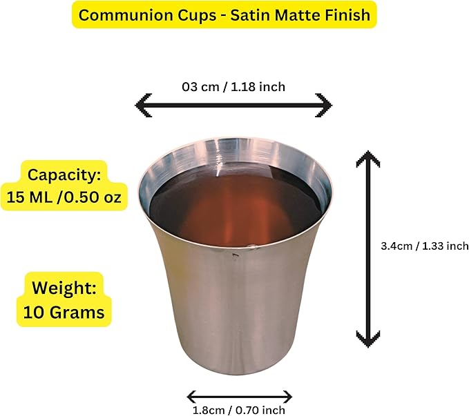 Communion Ware Church Set | Stackable 2 Communion Trays with Cover & 2 Bread Plates with Cover, 80 Cups Included | Ideal for Churches | Stainless Steel - Shiny (Silver) Finish