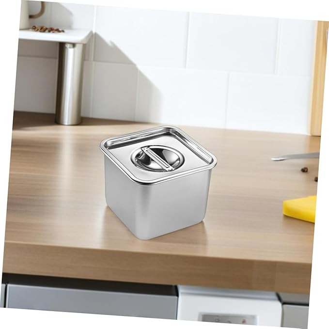 Homoyoyo Stainless-steel Frying Pan Lid Buffet Food Serving Tray Rectangular Metal Tray Freshness Lid