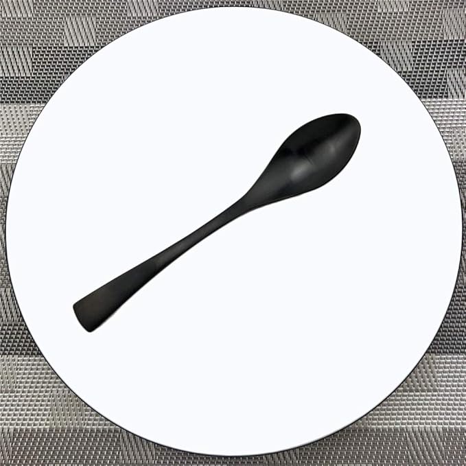 Matte Finish Polishing Black 18/10 Stainless Steel, Single Serving Flatware Silverware cutlery utensils Set,set of 6 Tea Coffee Spoon Teaspoon