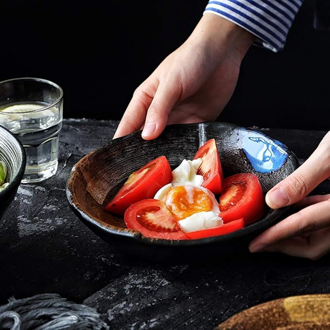 Dinner Plates,Ceramics Dinnerware Set, Style 32 Pieces Plates and Bowls Sets/Matte Porcelain Dinner Set with Sushi Plate for Restaurant,