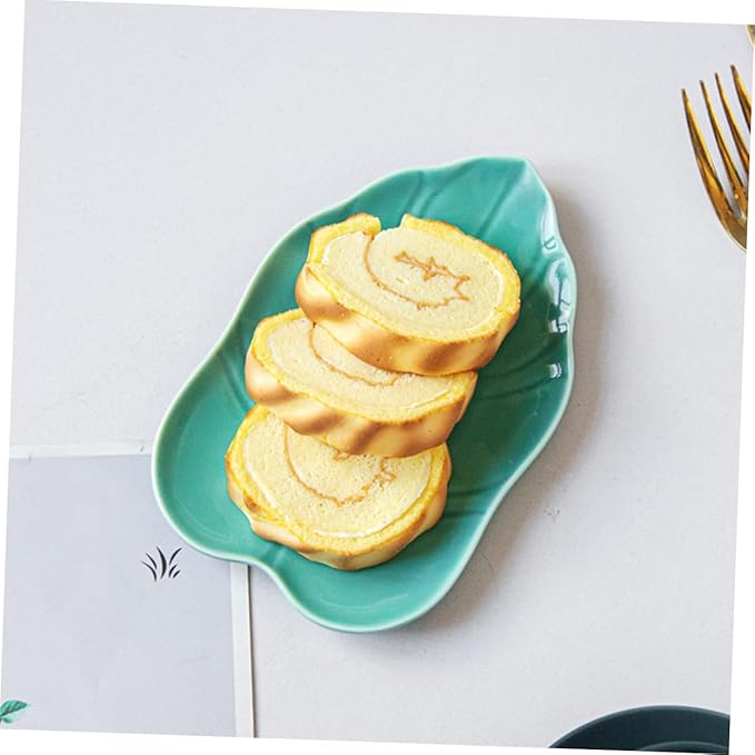 Leaf Shaped Dessert Plate Polished Smooth Food Serving Plate for Appetizer Cake Fruit Multi-function