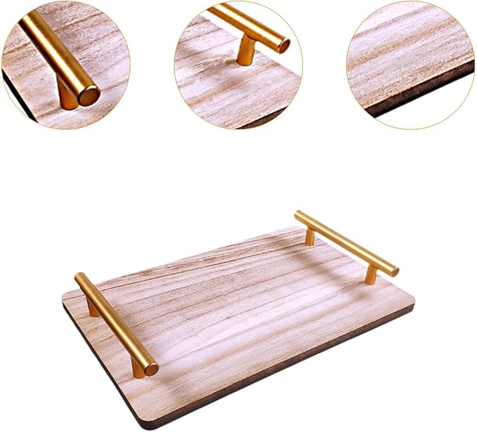 Elegant Donut Serving Tray with Convenient Handle for Desserts, Golden