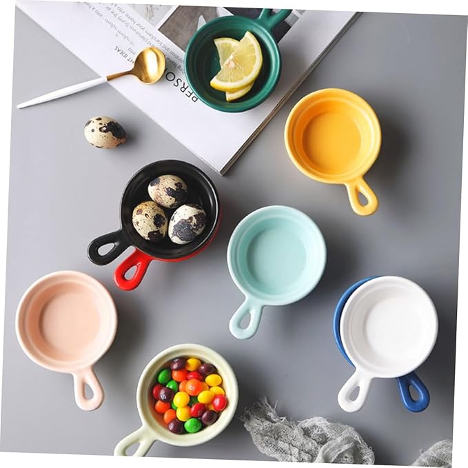 STOBAZA 4pcs Appetizer Plates of Condiment Bowls Handle for Boys and Girls French Fries Soup