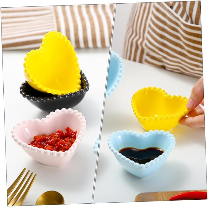 4pcs Candy Dish for Desk Creative Sauce Plate Small Simple Styled Dish Dishwasher Safe Ceramic Plates Random Color