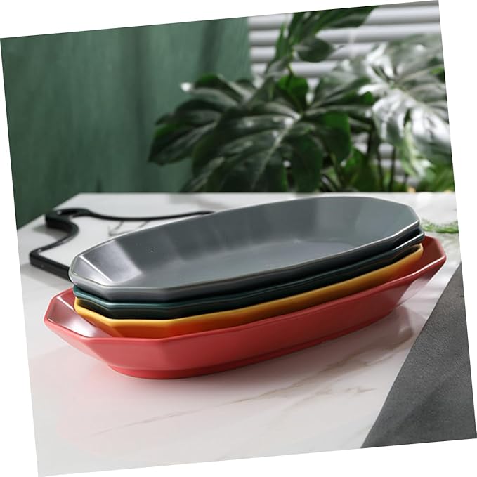 LIFKOME Unique Ceramic Fish Plate Grey Fruit Serving Dish Snack Tray for Parties and Gatherings