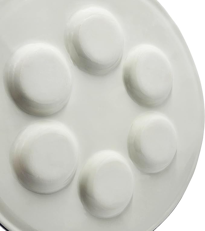 The Dreidel Company Ceramic Seder Plate Renaissance Design Passover Plate, 12" Inch Diameter - Blue (Renaissance Design)