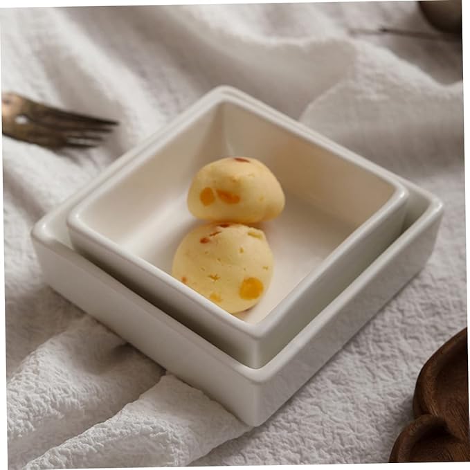 LIFKOME 2pcs Sauce Dishes Square Serving Plates for Snacks Dipping Sauces Stylish Kitchen Gadgets Craftsmanship