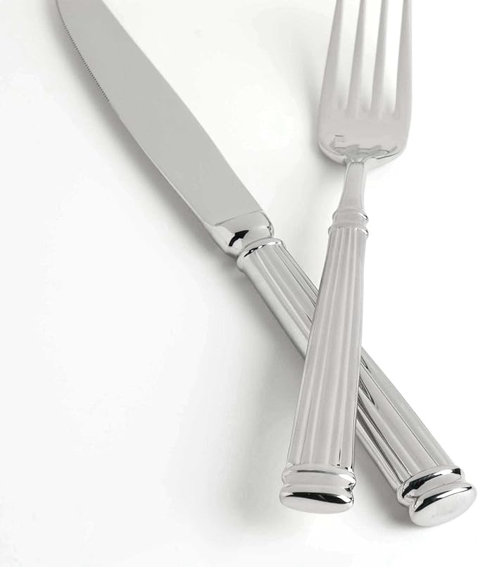 FORTESSA Doria 18/10 Stainless Steel Flatware, 20 Piece Place Setting With Table Knives, Forks and Spoons (Service For 4), Dishwasher Safe, Polished