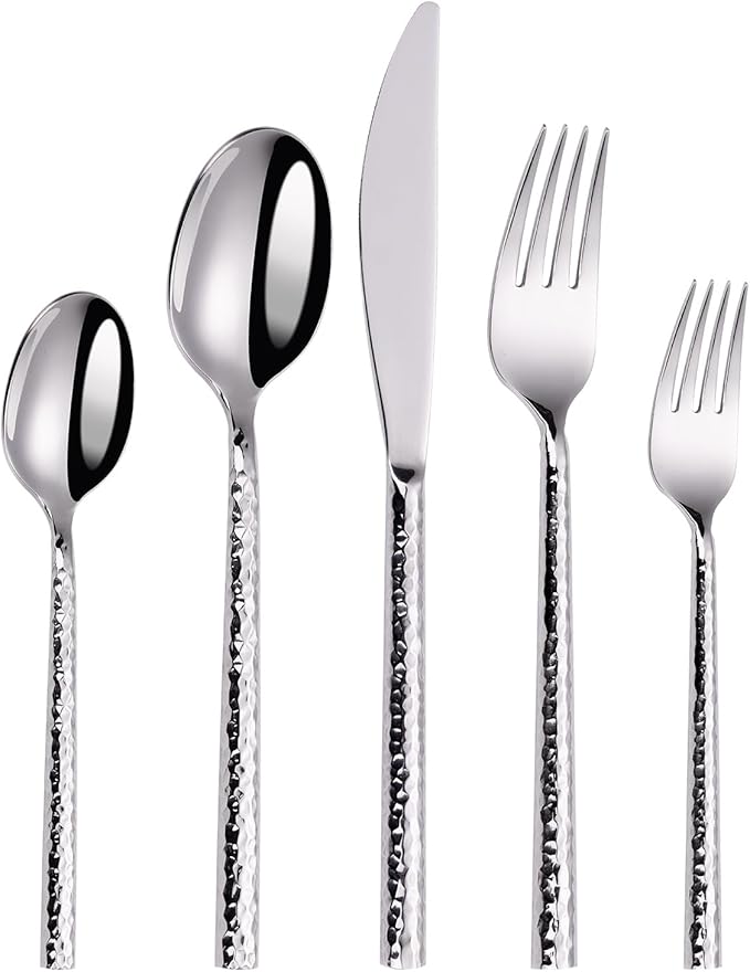 Stainless Steel Flatware serving set,Home Kitchen Eating Tableware Set,Dishwasher Safe,For Home Kitchen Restaurant Hote 5/20/30 Piece 304 Stainless Steel Western Food Knife, Fork And Spoon Set High-en