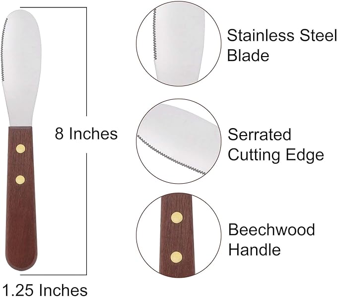 HIC Kitchen Spreader, Stainless Steel Blade with Beechwood Handle