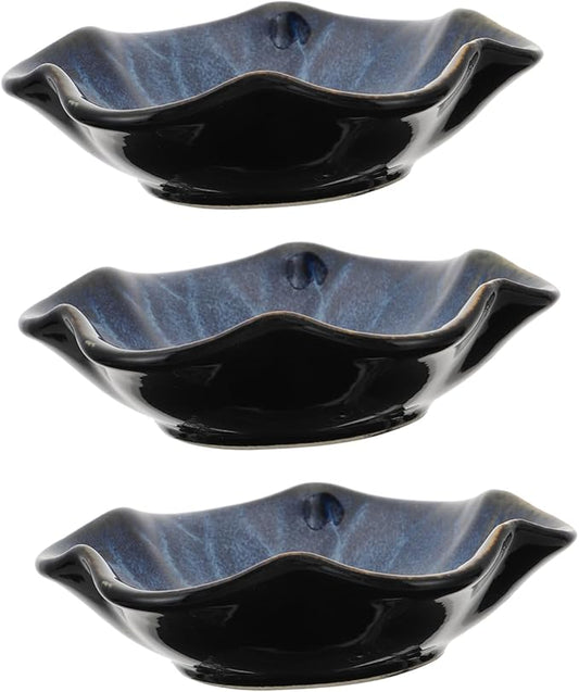 ABOOFAN 3pcs Sauce Dish Japanese Ceramic Serving Plates for Appetizers Desserts Seasoning Sauce Plate Family Restaurant Use Easy to Clean