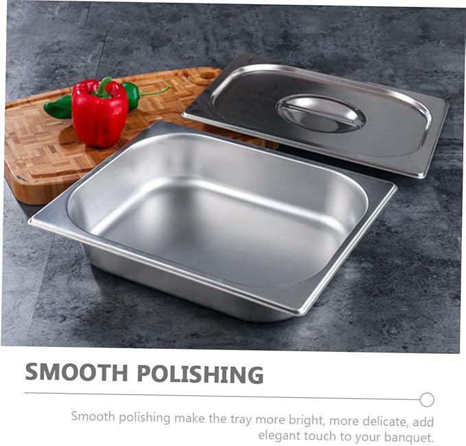 Happyyami Stainless Steel Buffet Dishes Container Warming Tray Food Holder Tray Serving Plate
