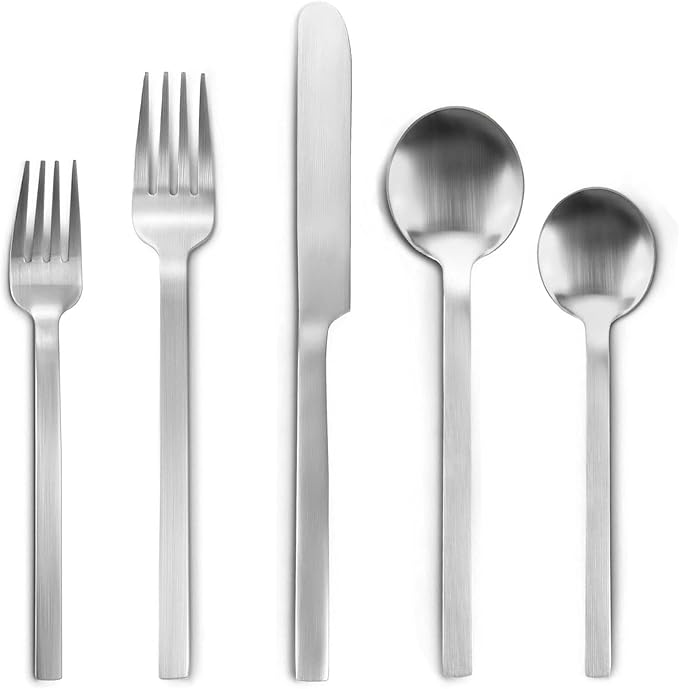 Silverware Set, LAZAHOME 20-Piece Flatware Cutlery Set Service for 4, Stainless Steel Kitchen Utensil Set, Spoons And Forks Set, Matte Finished, Dishwasher Safe