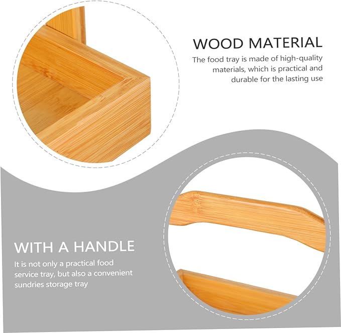 Cabilock Creative Wooden Serving Tray Versatile Storage Plate for Snacks Desserts and More for Restaurants Bakeries and Home Use Functional and Space-Saving Design