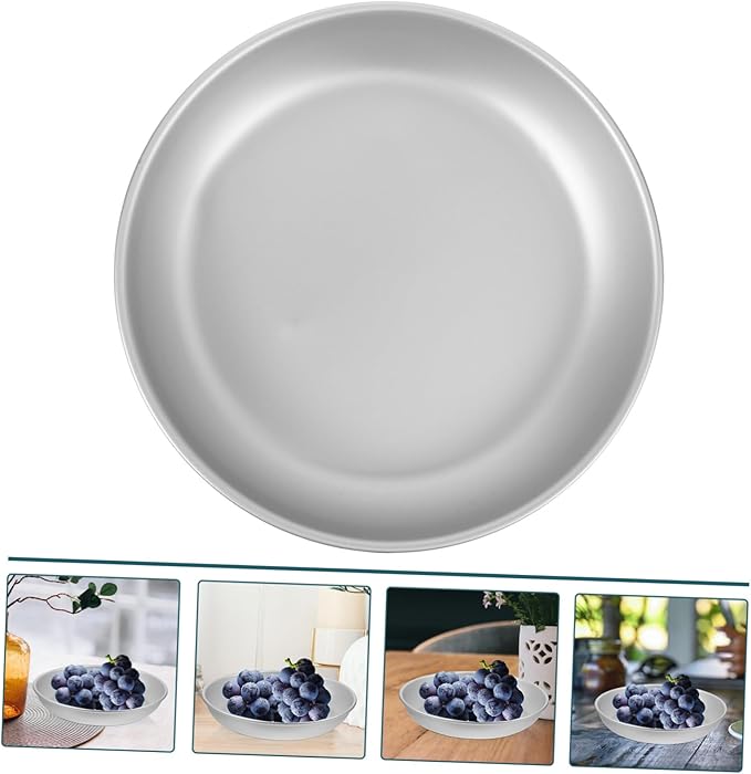 Milisten Aluminum Serving Tray Picnic Plate Snack Dish Food-Safe Decorative Portable for Outdoor Wedding