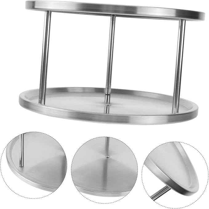 Luxshiny Stainless Steel Seafood Plate Crimped Smooth Snack Food Serving Tray for Restaurant Kitchen Silver Texture Home Serving Dish