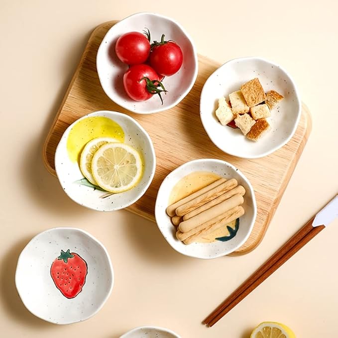 Dipping Sauce Bowls Appetizer Bowls Lemon Pattern Small Plate Dipping Sauce Plate Household Sauce Plate Tableware Snack Plate Small Bowl Sauce Plate Plate Ceramic Dip Bowls Dipping Sauce Bowls