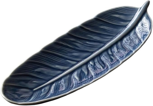 Sauce Dish Creative Feather Snack Plate Ceramic Snacks Dessert Plate Household Nuts Fruit Plate Restaurant Snack Plate Snack Plate(2)