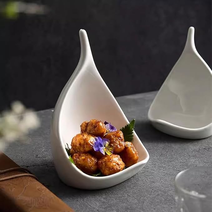 Kitchen Plates Creative White Dinner Plate Hotel Restaurant Salad Plate Appetizer Plate Commercial Tabletop Decoration Tableware Restaurant Plates(8in)