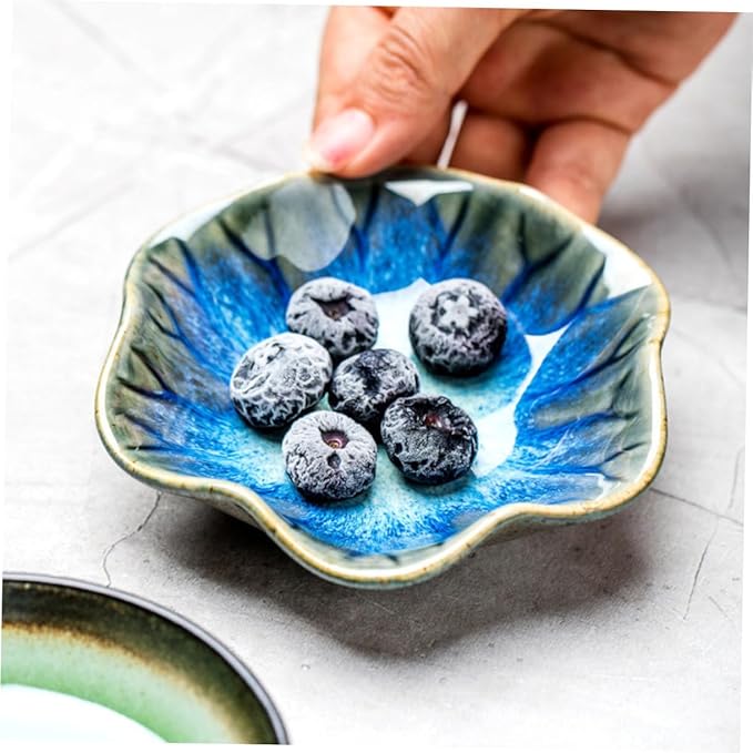 Luxshiny 3pcs Ceramic Seasoning Dishes for Dipping Sauces Beautiful Design for Appetizers Side Dishes and Home Entertaining