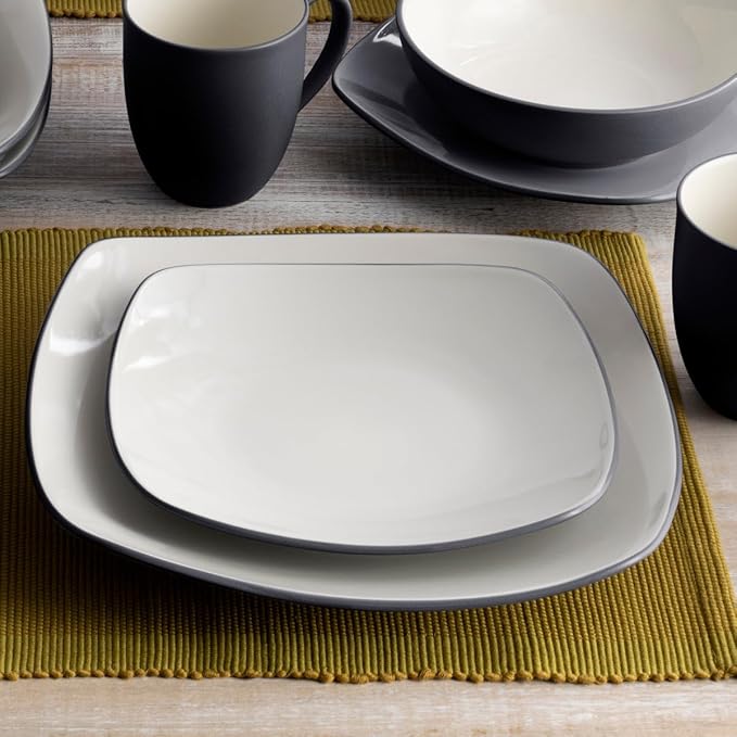 Noritake Colorwave Graphite 4-Piece Square Place Setting, Service for 1