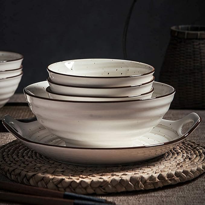 Dining Plate Set 27 Pieces Ceramics Dinner Set Bowl/Dish/Spoon|dinnerware Set Nordic Simple Style Combination Tableware Set Gray for Gift