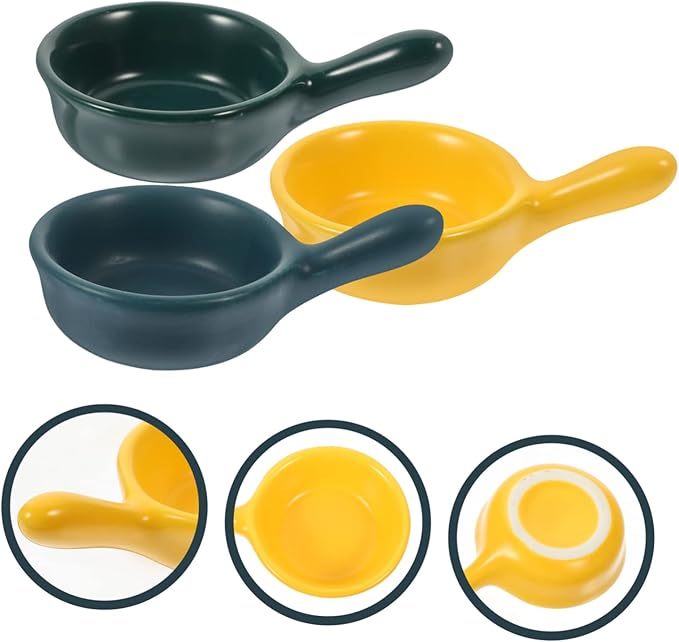 PRETYZOOM 3Pcs Ceramic Seasoning Dishes Plates for Condiments and Appetizers Versatile Serving Trays for Home Parties and Restaurants