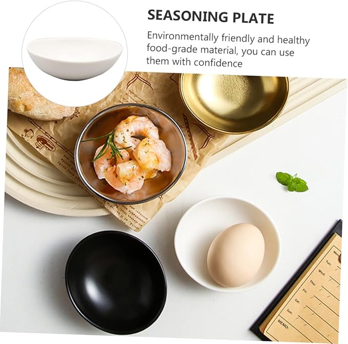 Cabilock Egg Shaped Sauce Dishes Pack Seasoning Plate Vinegar Dish Appetizer Plate Health-conscious