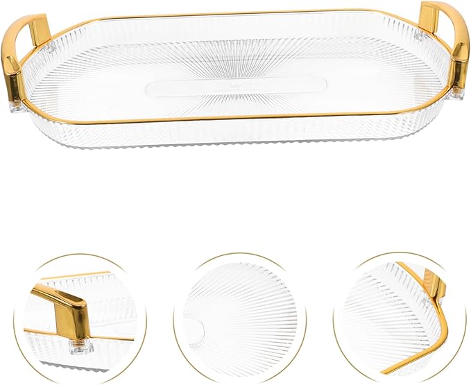 DOITOOL Reusable Rectangle Storage Plate Multipurpose Serving Tray for Fruits Snacks Desserts and Jewelry Sturdy Design with Handles for Home and Events
