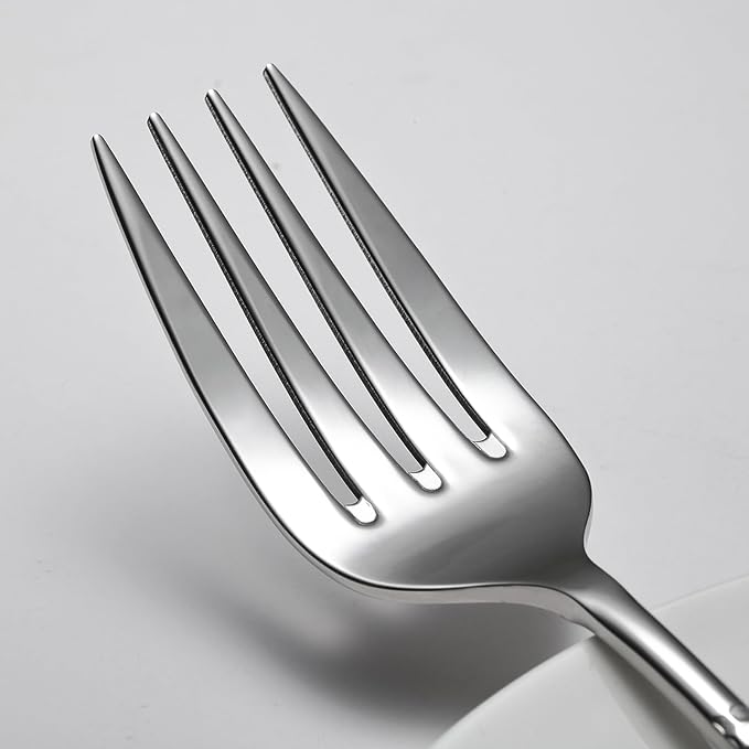 Premium 45 Piece Hammered Silverware Set with Smooth Edge, 18/10 Stainless Steel, Service for 8, Fine Flatware Set, Dishwaser Safe(45)