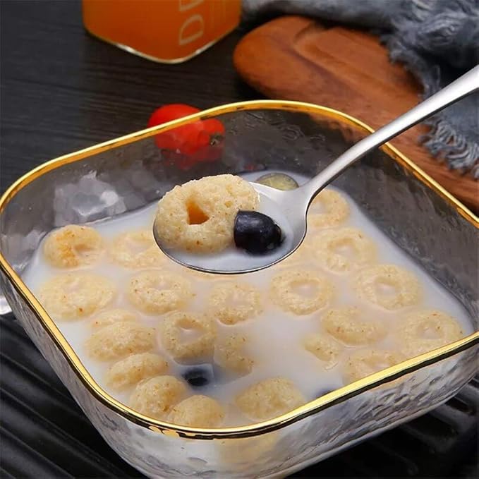 Soup Spoons, 8-Piece Premium Stainless Steel Spoons Heavy-Weight Round Spoon Flatware Set