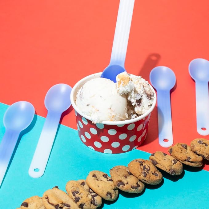 1000-Count XL Color Changing Ice Cream Plastic Spoons | Changes White to Blue When Cold | Perfect for Desserts, Yogurts, Ice Cream, Gelato | Frozen Dessert Supplies