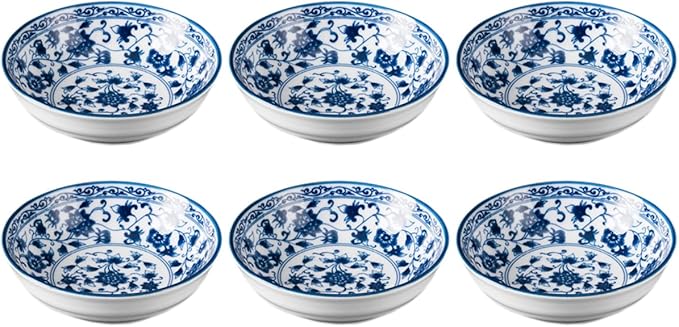 Sizikato 6 Pcs Blue and White Porcelain Sauce Plates, 4-Inch Appetizer Plates