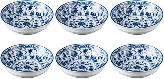 Sizikato 6 Pcs Blue and White Porcelain Sauce Plates, 4-Inch Appetizer Plates