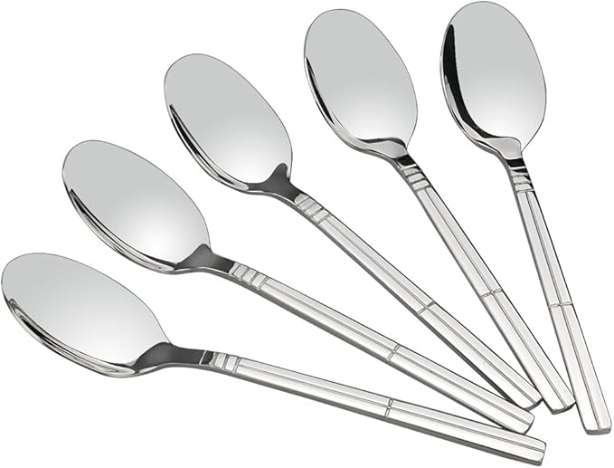 Saedy Stainless Steel Dessert Spoons, 6.7 Inches, 12 Piece Small Spoons for Dessert