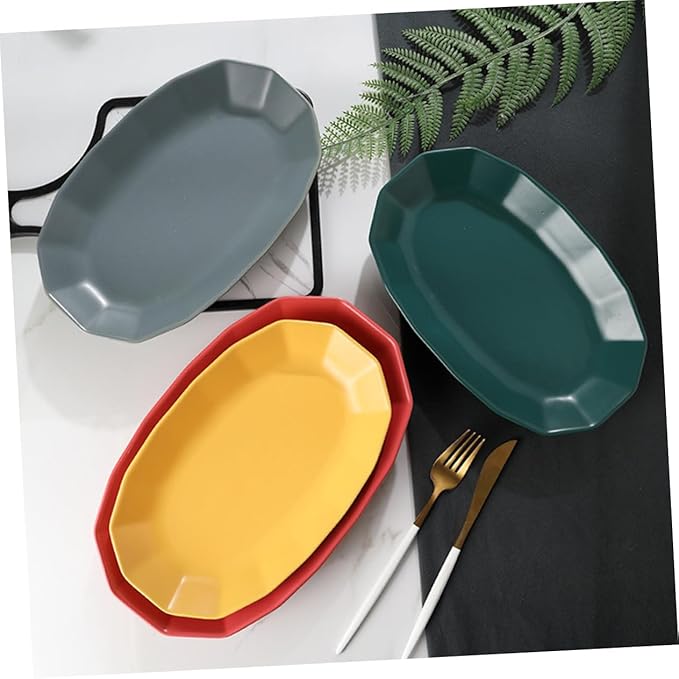 LIFKOME Unique Ceramic Fish Plate Grey Fruit Serving Dish Snack Tray for Parties and Gatherings