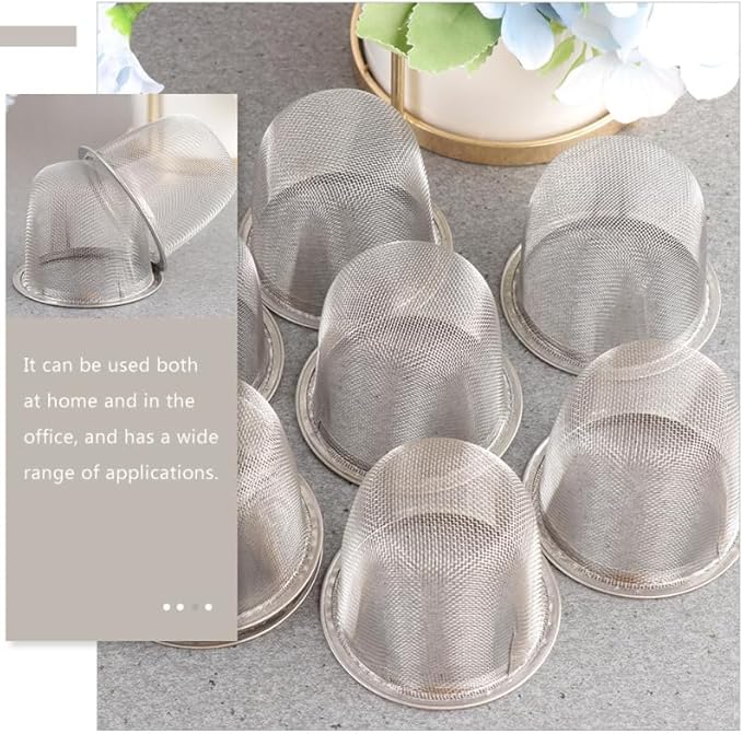 Hemoton 10pcs Stainless Steel Tea Infuser, Extra Fine Mesh Tea Strainer Insert for Loose Tea, Tea Steeper Basket Filter for Teapot, Mug, Cup