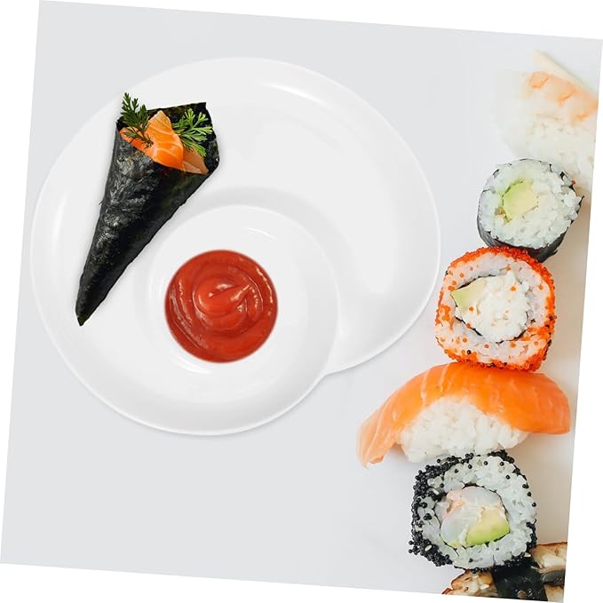PRETYZOOM Ceramic Plate Divided for Dumplings Fruit Snacks Decorative Serving Tray Kitchen Plate