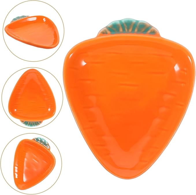 Carrot Seasoning Dish Ceramic Carrot Shaped Platter Serving Bowl Appetizer Plate Decorative Decor Plate
