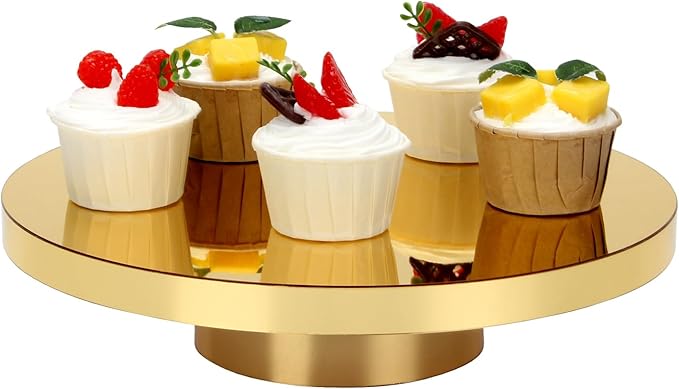 11.8''Gold Cake Stand, Round Dessert Table Display Holder, Acrylic Cake Tray Serving Platter for Party, Wedding, Birthday, Baby Shower, Anniversary