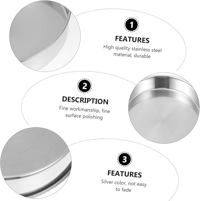 Cabilock 2 pcs Stainless Steel Steaming Plates for Kitchen Supplies Silver Serving Trays for Cold Noodles Cakes Easy to Clean Polished Design Dishwasher Safe