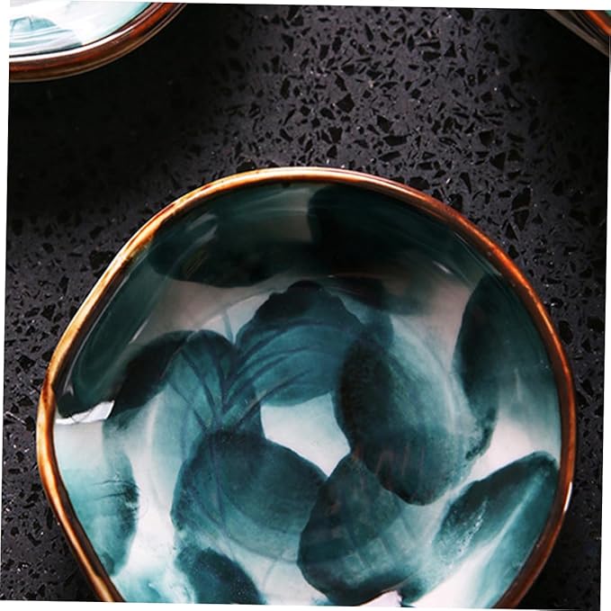 STOBAZA 2pcs Hand-painted Ceramic Plates Snack Serving Bowl Boys and Girls Decorative Trays for Home Restaurant