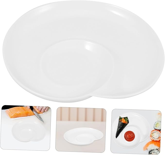 Divided Plate for Dinner Ceramic Plate Portion Control Appetizer Serving Tray Creative Dessert Tray
