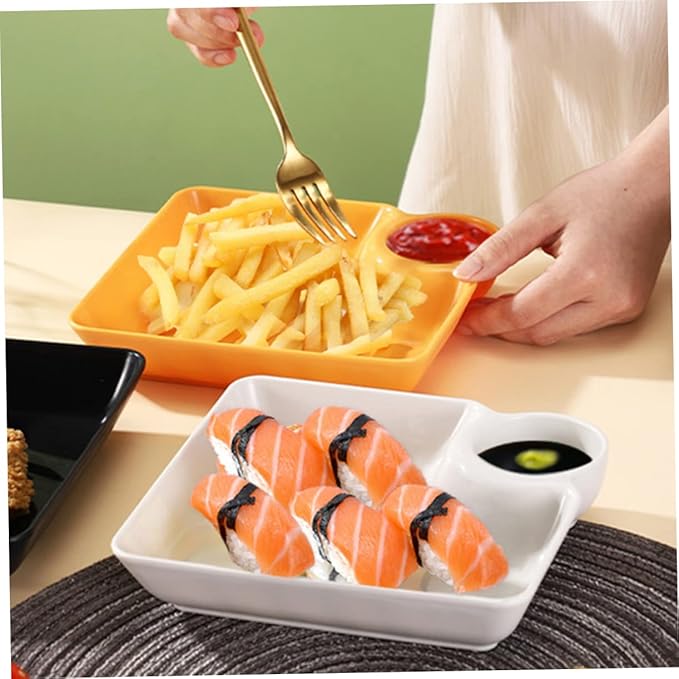 PRETYZOOM 3Pcs Square Food Serving Trays Versatile Sushi and Appetizer Trays for Home Restaurant and Cafeteria Use